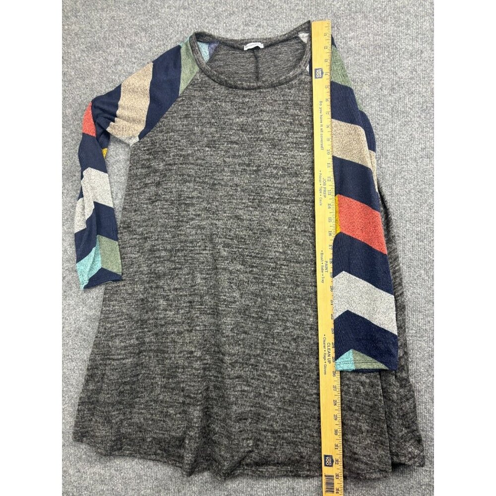 Egs California Sweater Dress Women's M Gray Striped Long Sleeve Pockets USA - Picture 4 of 7